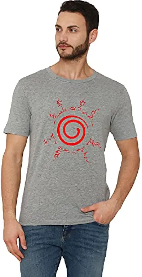 Workshop Graphic Printed T-Shirt for Men & Women | Kyubi Naruto Seal T-Shirt Hokage Ninja Kyubi Kurama Seal Mark Naruto Ts...