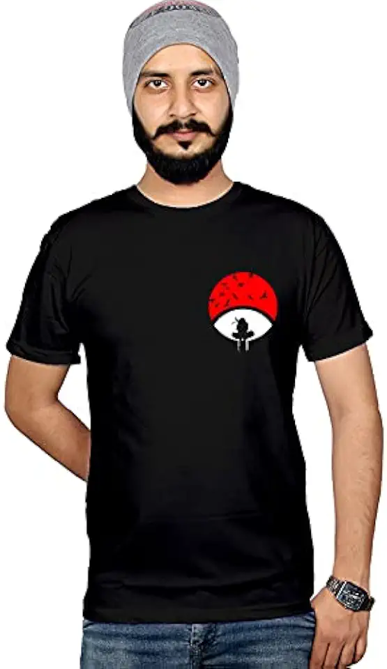 Workshop Graphic Printed T-Shirt for Men & Women | Itachi-Akatsuki Tshirts Itachi-Uchiha-Naruto Pocket Print tee Anime Ita...