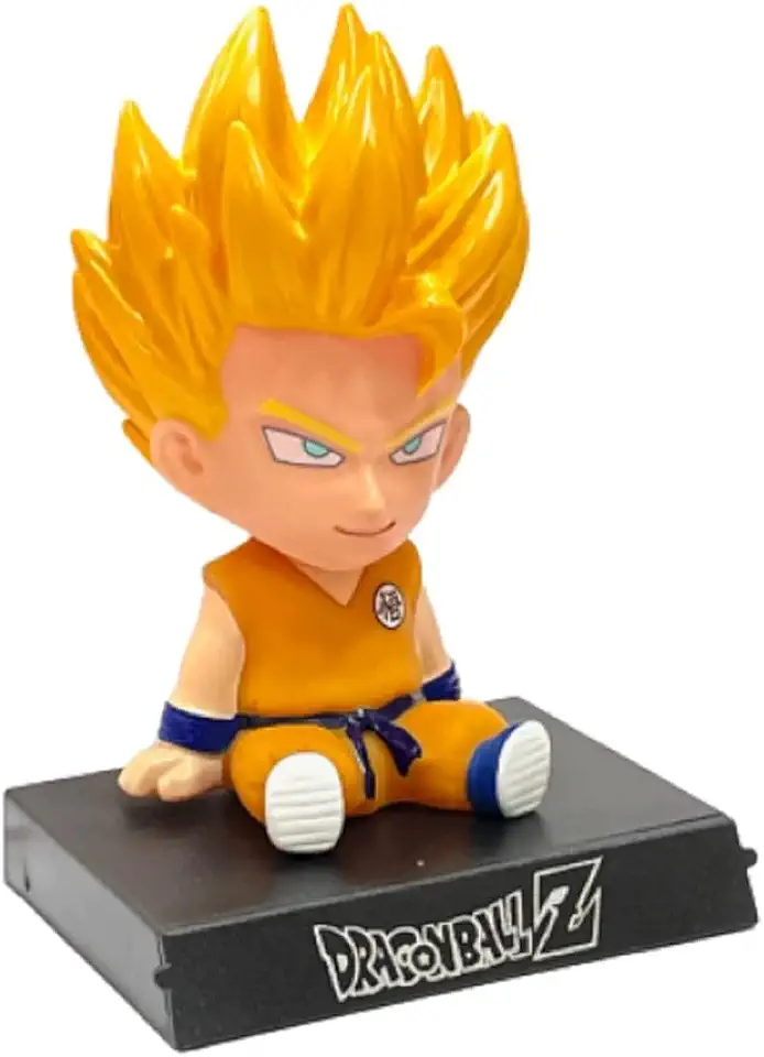 Super Hero Action Figure Limited Edition Bobblehead with Mobile Holder for Car Dashboard, Office Desk & Study Table - Goku
