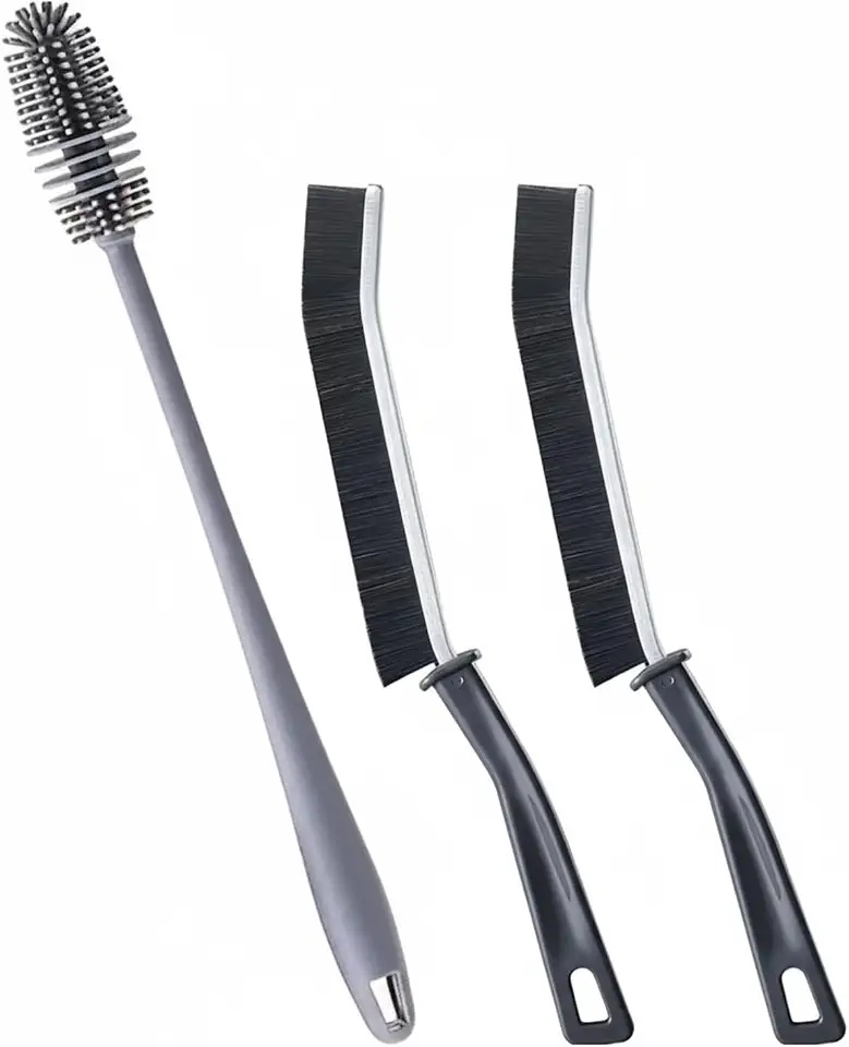 KBS Bottle Cleaning Brush Silicone Long Handle + 2 Pcs Gap Cleaning Brush for Home and Kitchen Cleaner Accessories Item Pr...