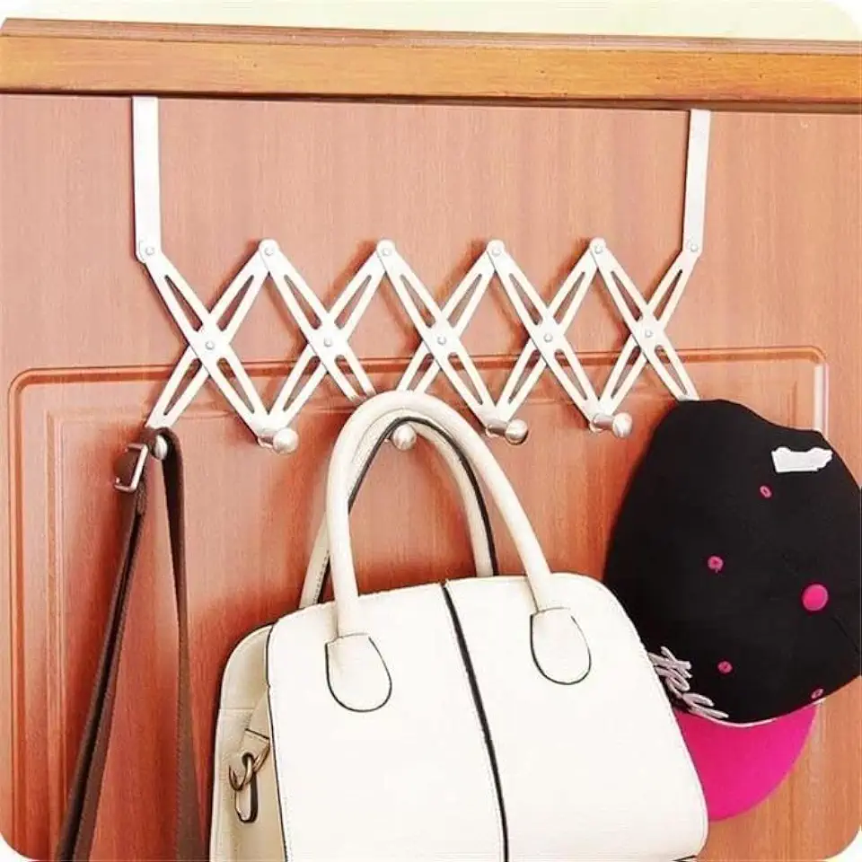 XML Door Hook Hanger Expandable Cloth Hanger Stainless Steel Home Storage Organizer Extendable No Drilling for Home,Offic...
