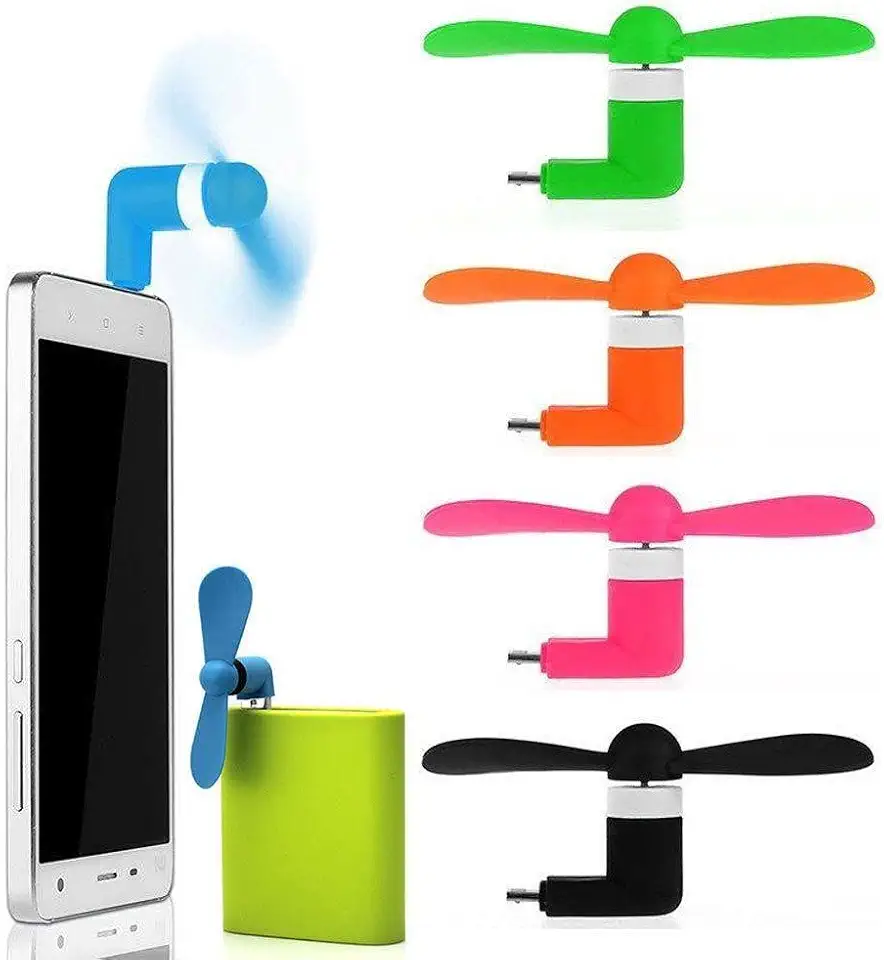 Drumstone Mini Portable OTG Mobile Fan for All Android Smartphones [Color and Design May Vary]