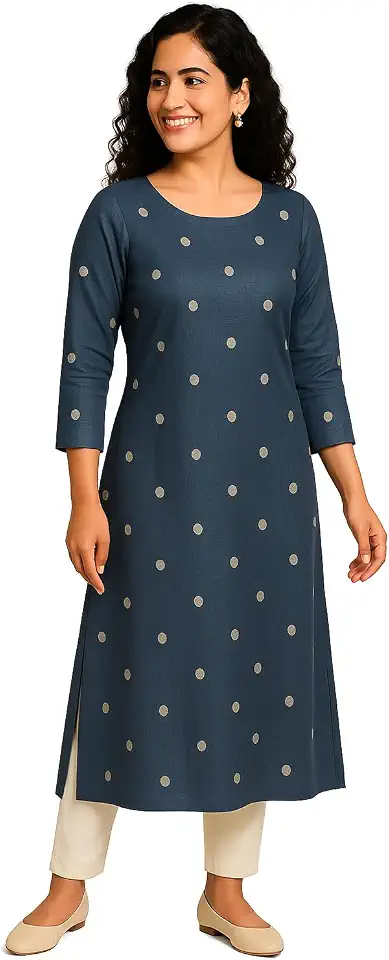 DREAMGIRL DRESSMAKERS Silk Cotton Kurti for Women | Comfortable Ethnic Wear | Festive | Casual | Workwear | Everyday to Fu...