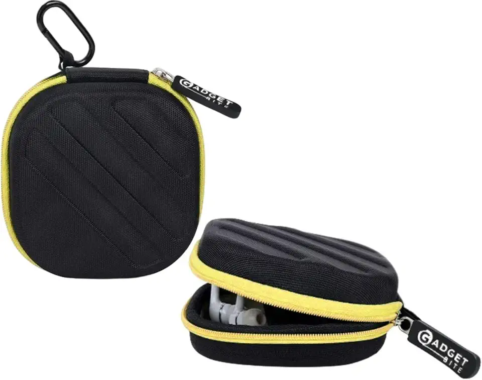 GadgetBite Earphone Carrying EVA Case for Earphones, Headset, Pen Drives, SD Cards - (Carry case only) (Yellow)