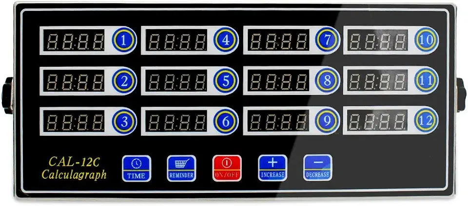 Li Bai Digital Kitchen Timer with Clear LED Display 12 Channels Stainless Steel for Restaurant Home Kitchen