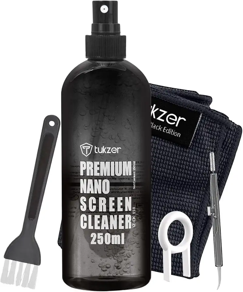 Tukzer 6in1 Cleaning Kit(Includes:-2 Soft Brushes, 250ml Anti-Static Liquid Spray, Microfiber Cloth, Toothpick Cleaner, Ke...