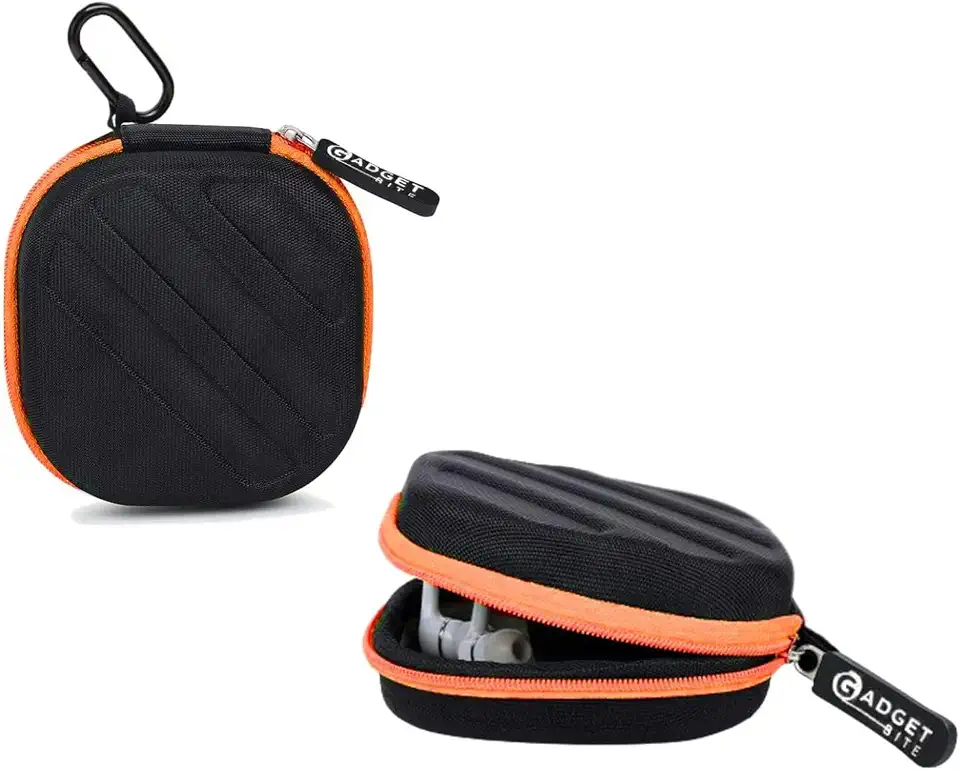 GadgetBite Earphone Carrying EVA Case for Earphones, Headset, Pen Drives, SD Cards - (Carry case only) (Orange)