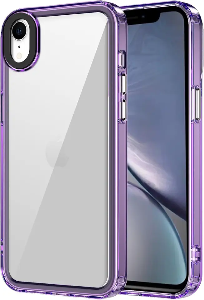 amazon basics Back Case Cover for iPhone XR (TPU + PC_Translucent Purple)