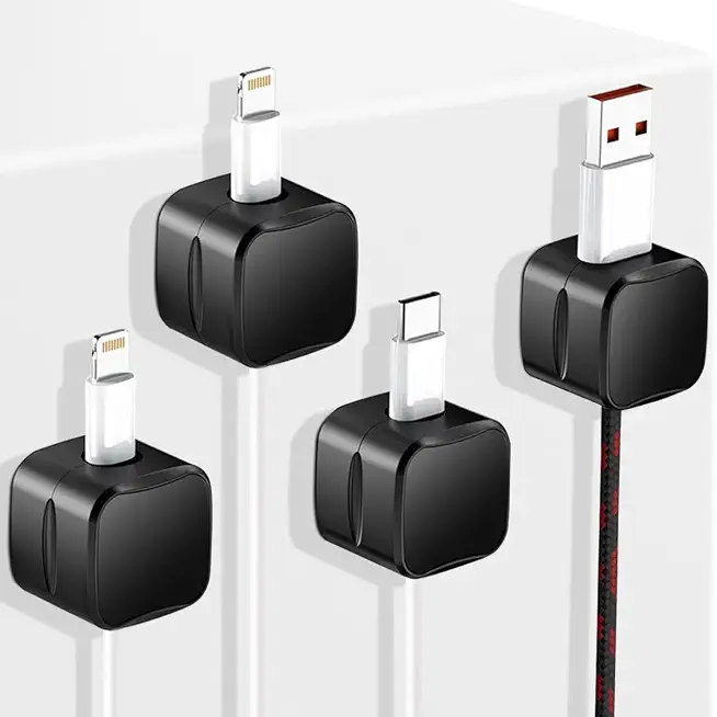 Magnetic Cable Clip Organizer Cord Holder (Pack of 4)